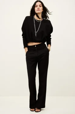 Ba&Sh BRANNY top abullonado tipo kimono NEGRO
