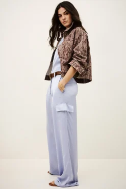 Ba&Sh CARY pantalón cargo ancho € 215 PÚRPURA Hot
