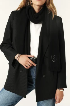 Ba&Sh COMIE bufanda larga NEGRO Discount