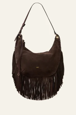Ba&Sh FRANGES bolso hobo con flecos MARRON Hot