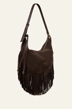 Ba&Sh FRANGES bolso hobo con flecos MARRON Hot