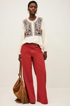 Ba&Sh FUSC denim-look trousers ROJO Clearance