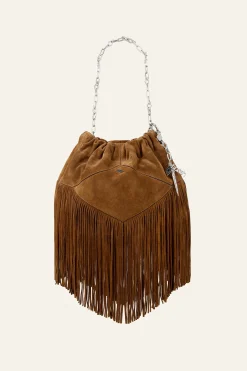 Ba&Sh JUNE bolso mini de ante MARRON New