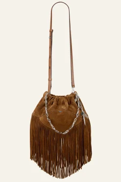 Ba&Sh JUNE bolso mini de ante MARRON New
