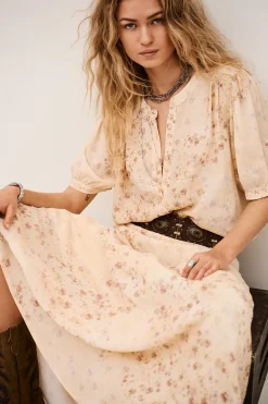 Ba&Sh NATTALINA falda larga estampada ECRU Best