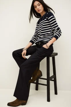 Ba&Sh NIVES pantalón bootcut de lana € 215 € 150,50 AZUL New