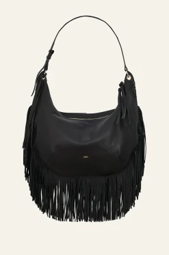 Ba&Sh SWING bolso con flecos NEGRO Clearance