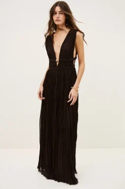 Ba&Sh TANIA vestido largo MARRON New